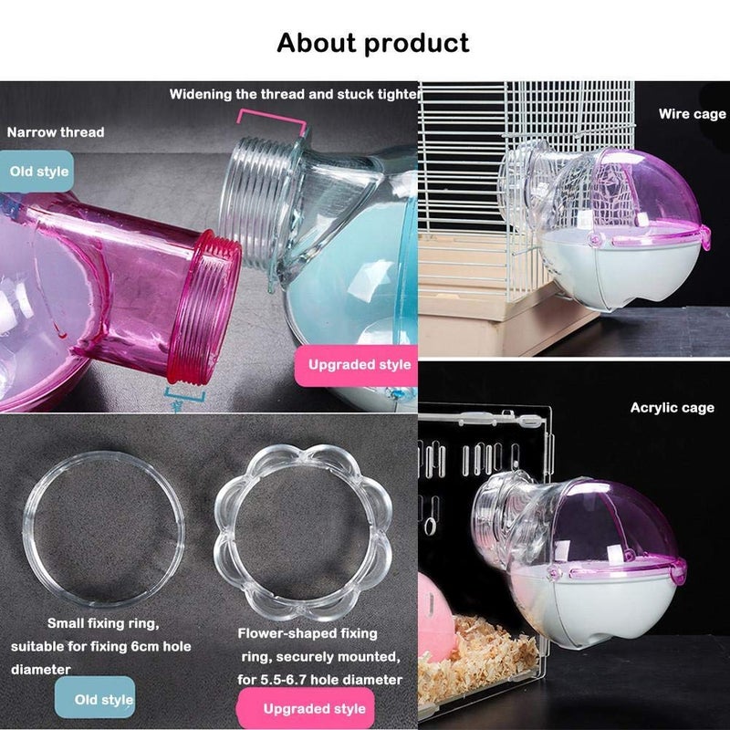 CHUQIANTONG Hamster Bathroom Small Animal Sand Bath Container Removable Iron Wire Acrylic Cage Accessories Suitable for Gerbil Syrian Hamster Mouse (Blue) - Image 4